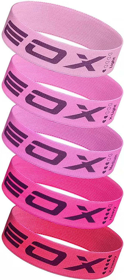 Exercise Resistance Fabric Loop Bands, Non-Slip Resistance Workout Bands for Legs & Butt and Glutes, 5 Resistance Levels Hip Training Bands (Pink)