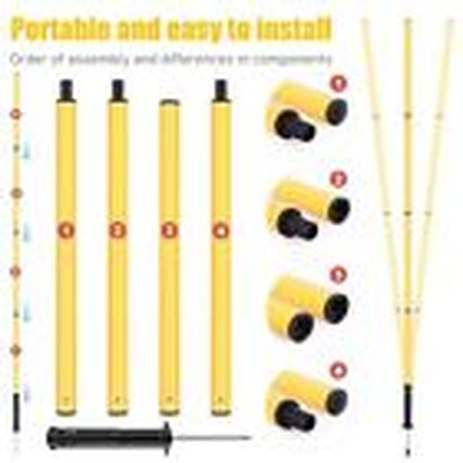 Soccer Agility Training Equipment: 6 Soccer Agility Poles, 20Ft Agility Yellow